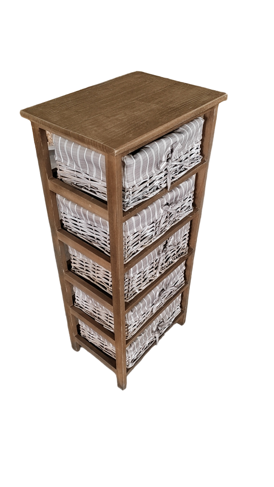 Cajonera en Madera con 5 cajones en Mimbre Marron