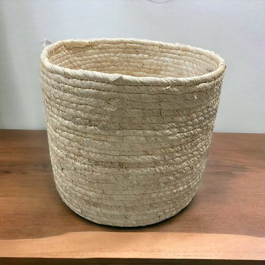 Maceteros Tejidos en Blanco - Set de 3 Piezas de Yute o Seagrass