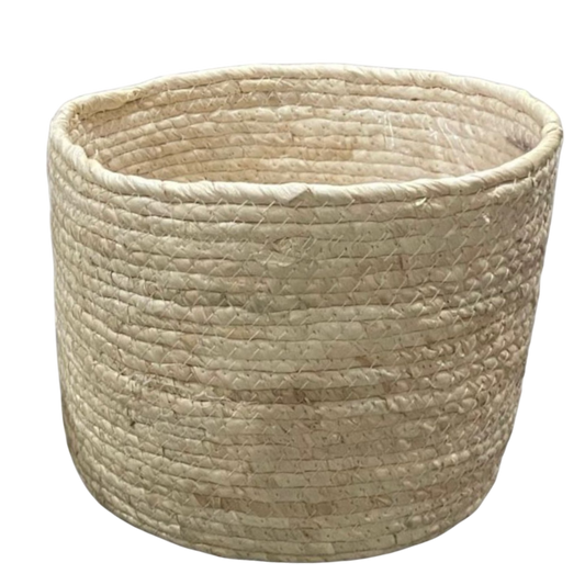 Maceteros Tejidos en Blanco - Set de 3 Piezas de Yute o Seagrass