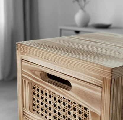 Cajonera Hanoi - Estructura de Madera y Cajones de Rattan