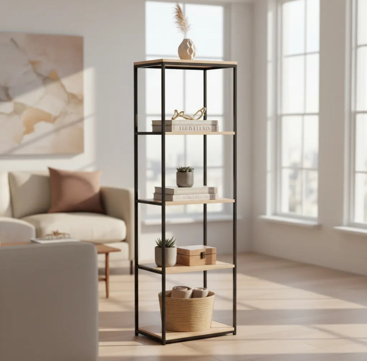 Estanteria hierro y madera