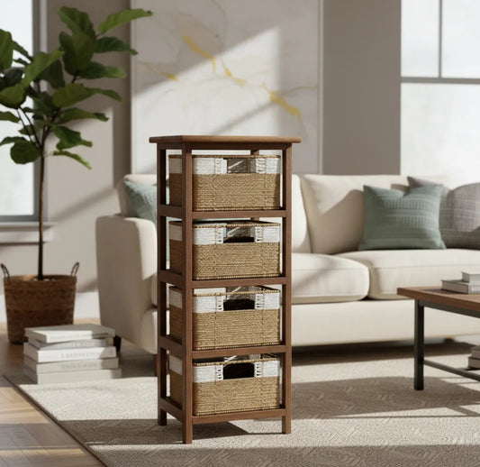 Cajonera Pukhet 4 cajones Nogal