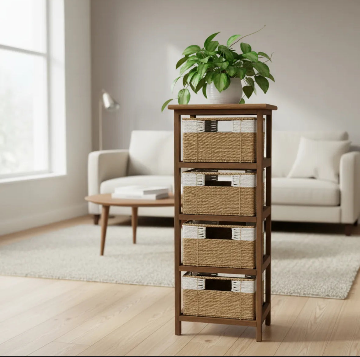 Cajonera Pukhet 4 cajones Nogal