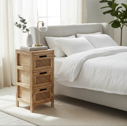 Cajonera Hanoi - Estructura de Madera y Cajones de Rattan