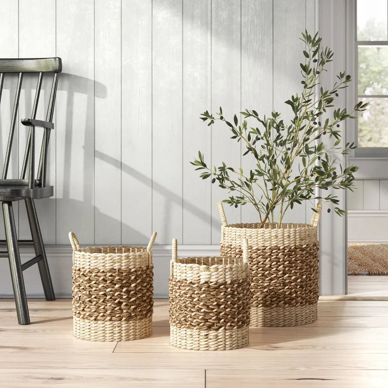 Leñero de Yute Tejido - Decoración Natural para Plantas