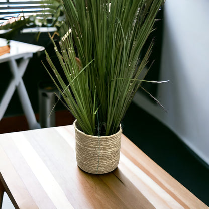 Maceteros Tejidos en Blanco - Set de 3 Piezas de Yute o Seagrass