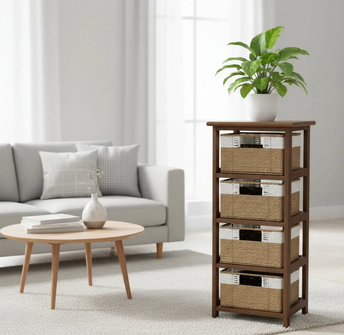 Cajonera Pukhet 4 cajones Nogal