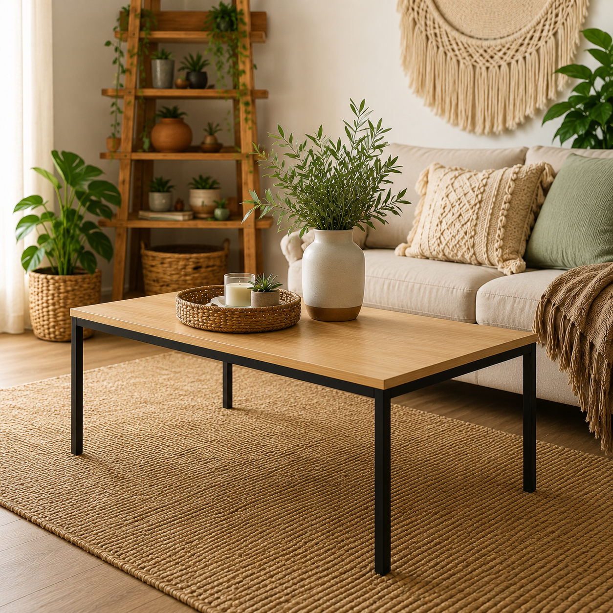 Mesa ratona hierro y madera