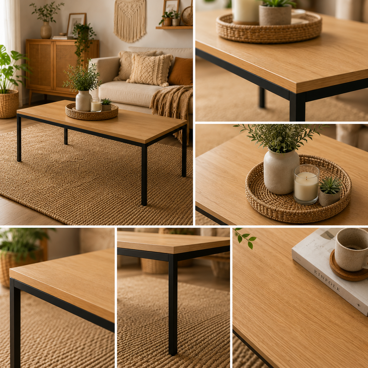Mesa ratona hierro y madera