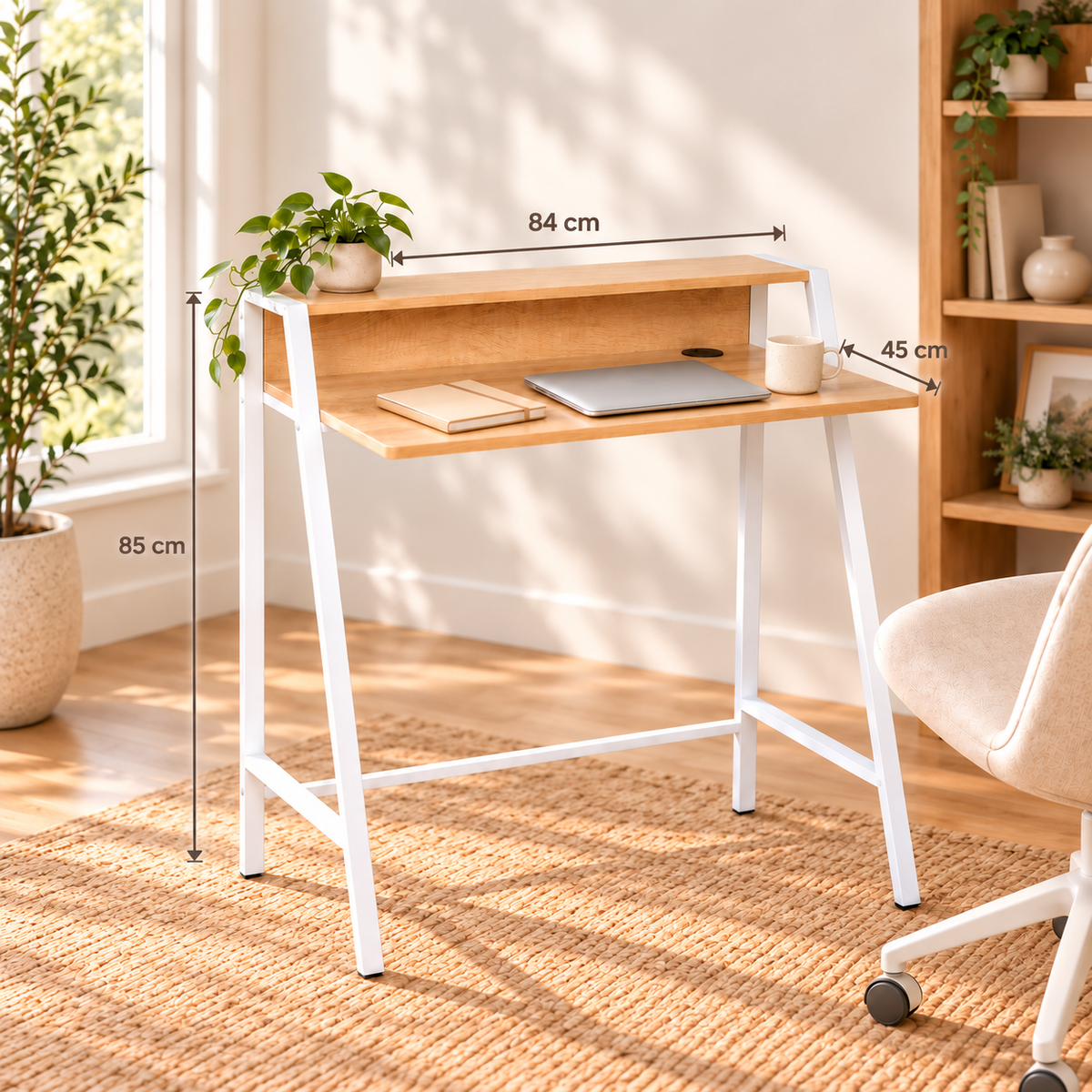 Escritorio de hierro y madera