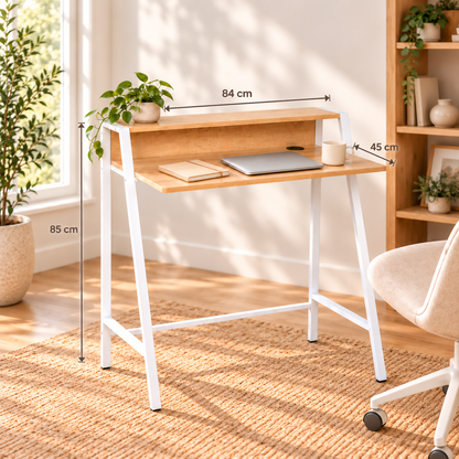 Escritorio de hierro y madera