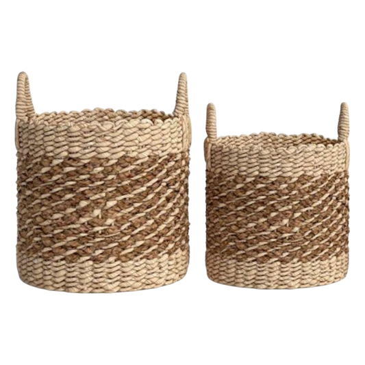 Leñero de Yute Tejido - Decoración Natural para Plantas